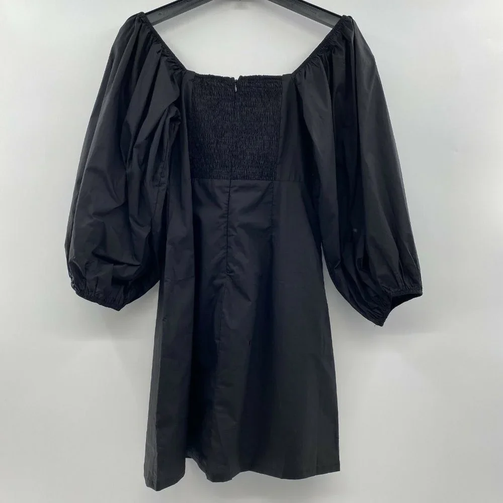 Pomander Place Tuckernuck Square Neck Chloe Mini Dress Black Puff Sleeve sz XXL - Picture 7 of 7
